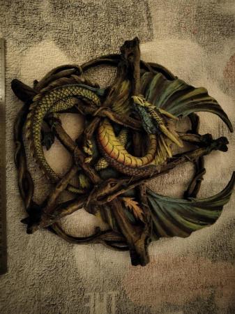 Image 2 of Dragon / pentagram resin will hanging