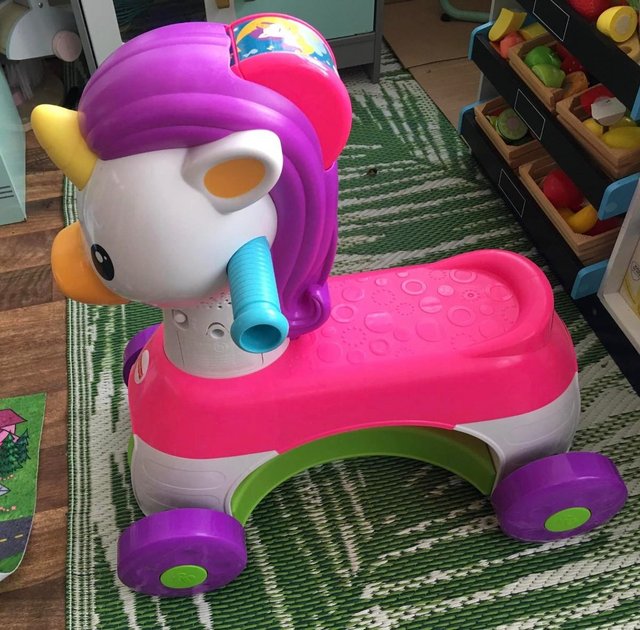 Preview of the first image of Baby Toys Ride on Walker Train Unicorn Vac Mower.