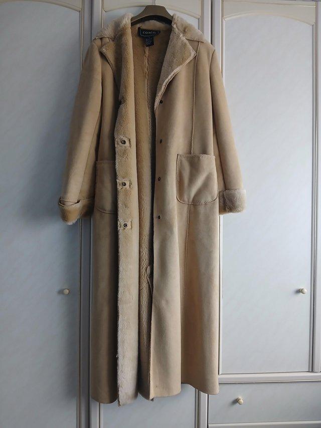Coat -Coaco, faux suede, midi, size M nearly new