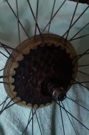 Image 1 of 700c bike wheel - back - alloy - needs adjustment to spokes