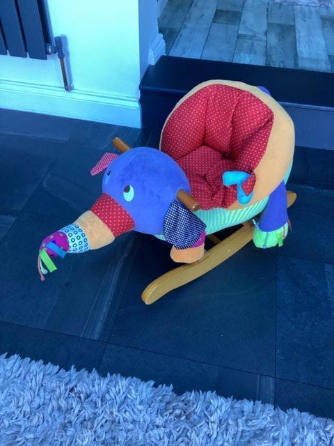 Preview of the first image of Child’s sit on elephant rocker.