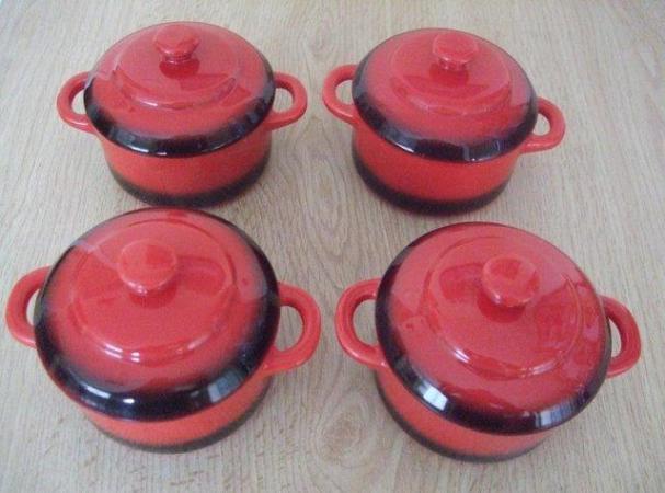 Image 3 of 4 Mini Oven Proof Ceramic Casserole Pots