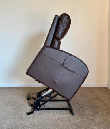 Image 16 of ELECTRIC RISER RECLINER CHAIR BROWN LEATHER CHAIR ~ DELIVERY