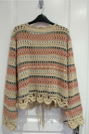 Image 2 of NEXT Multicoloured Pink, Blue, Cream Knitted Summer Cardigan