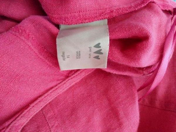 Image 2 of Marks and Spencer Per Una long pink linen skirt-size 14 (UK)