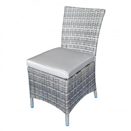 Image 3 of Emily Rattan Armless Chair in Grey