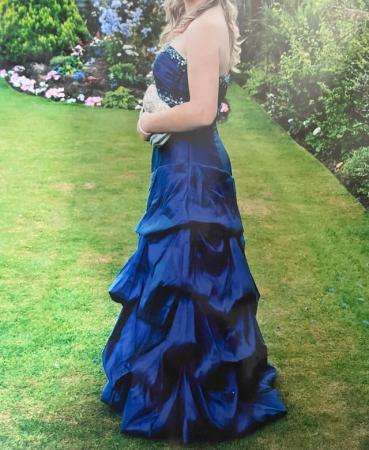 Image 1 of Prom dress, midnight blue, good condition, size 6