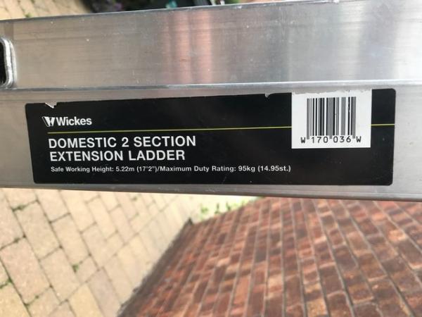 Image 1 of 2 Section Aluminium Extension Ladder