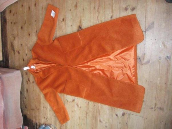 Image 2 of Womans Topshop brushed long coat in burnt orange