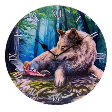 Image 3 of Decorative Fairy Stories Lisa Parker Fairy & Wolf Wall Clock