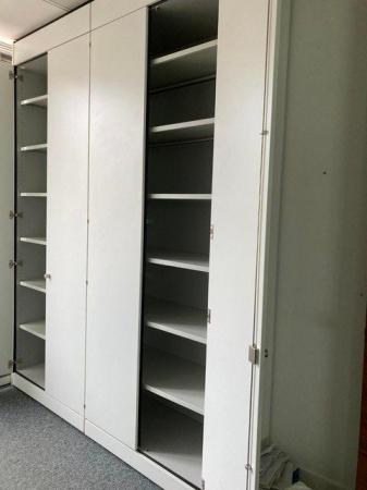 Image 15 of Lockable 4 door white office tall double cupboards/storage
