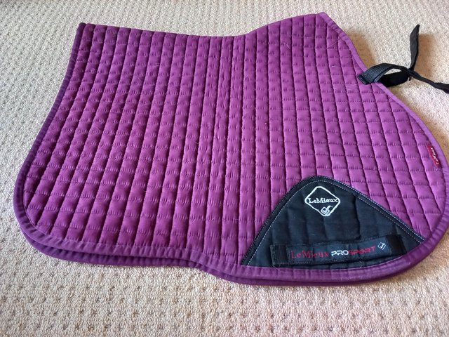 Preview of the first image of Le Mieux purple saddle pad.