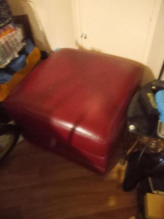 Image 1 of For sale red leather poufee bargain quick sale