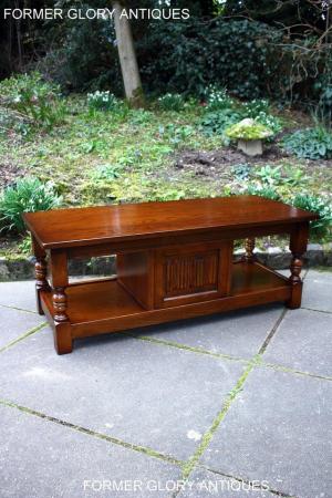 Image 19 of OLD CHARM LIGHT OAK LONG WINE COFFEE TABLE CABINET TV STAND