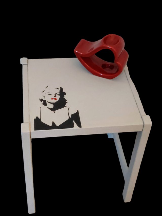 Preview of the first image of Upcycled Marilyn Monroe side / occasional table.