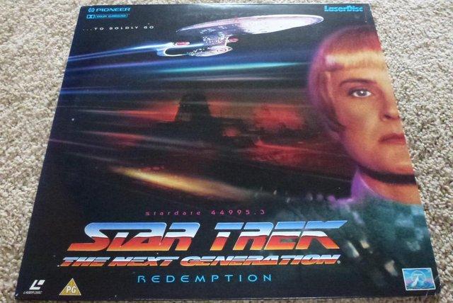 Preview of the first image of Star Trek: TNG, Redemption. Laserdisc (1991).