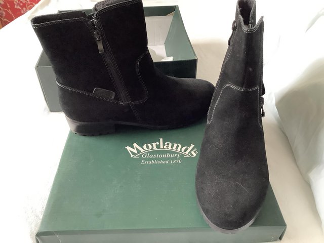 Preview of the first image of Moreland of Glastonbury Anna suede boots.