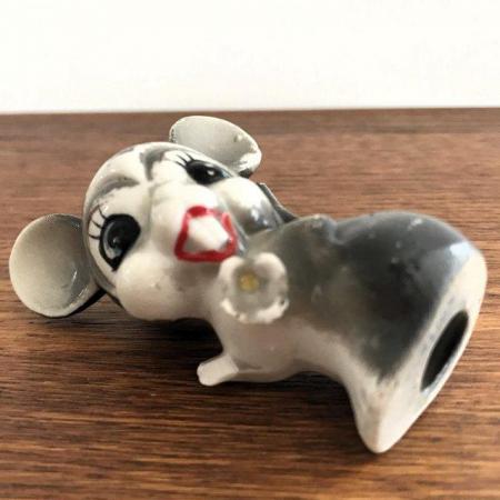 Image 2 of Vintage (1960's?) kitsch ceramic mice ornaments x 2