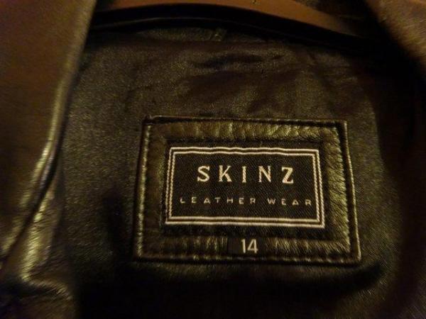 Image 2 of Ladies 3/4 Black leather Jacket