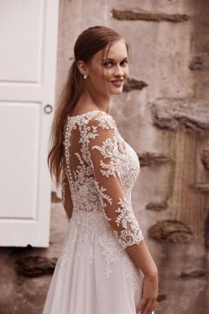 Image 1 of Lace sleeved Justin Alexander Serenity 44266 wedding dress
