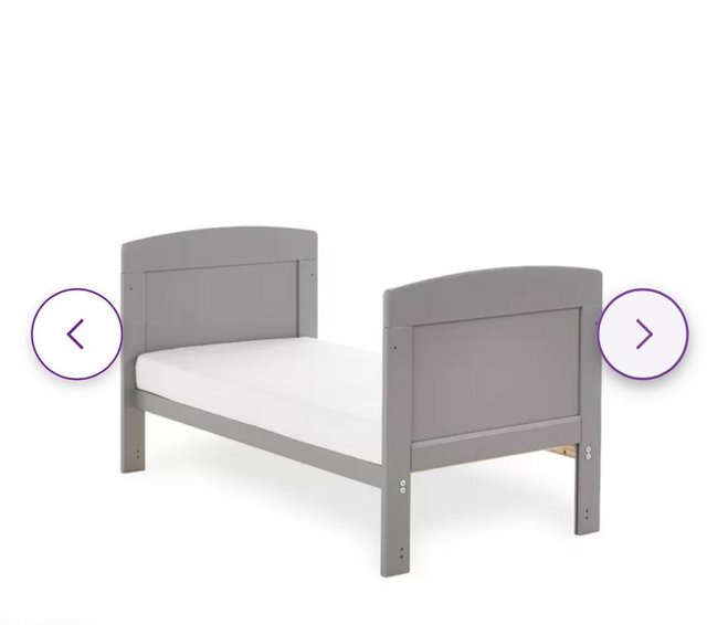 Preview of the first image of OBaby Grace Mini cot bed grey.