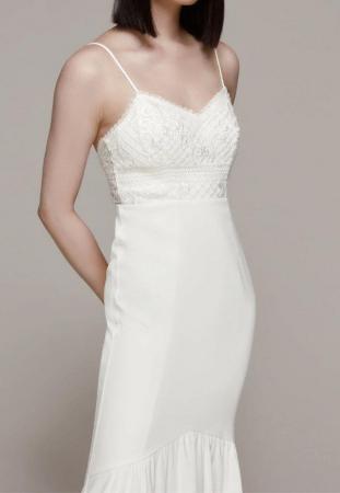 Image 13 of WHISTLES SYLVIE EMBROIDERED LACE FISHTAIL WEDDING DRESS
