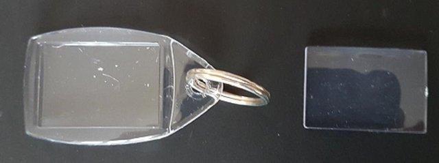 Image 3 of 71 2 part clear plastic keyring blanks with metal loop