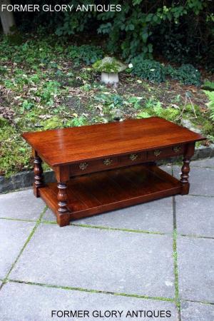 Image 100 of TAYLOR & Co STRESSED OAK THREE DRAWER POTBOARD COFFEE TABLE