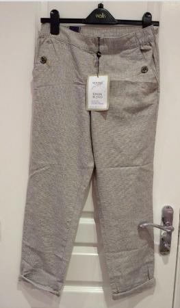 Image 6 of Women's Maine New England Check Linen 10 Petite Trousers