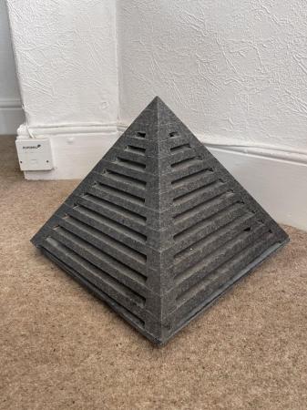 Image 2 of Handmade Solid Stone Grey Marble Pyramid Ornament