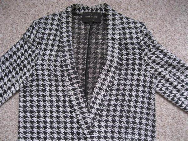 Image 3 of River Island black and white open weave jacket, size 12