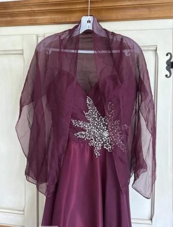 Image 1 of Burgundy Prom Dress, altered to fit.