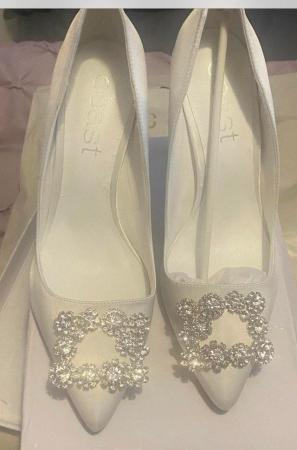 Image 1 of White wedding shoes from Coast