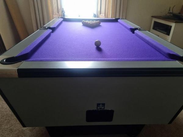 Image 3 of Pool Table With Cover, Cues and Rack, Chalks and Tips