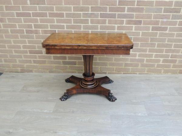 Image 2 of Antique Walnut Card Table Console (UK Delivery)