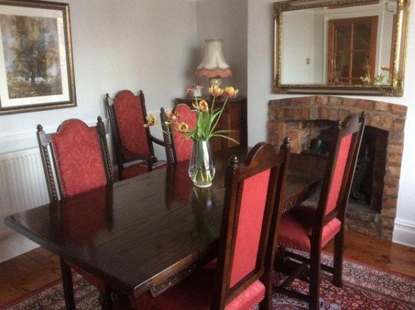 Image 1 of Dining table & chairs to seat 6