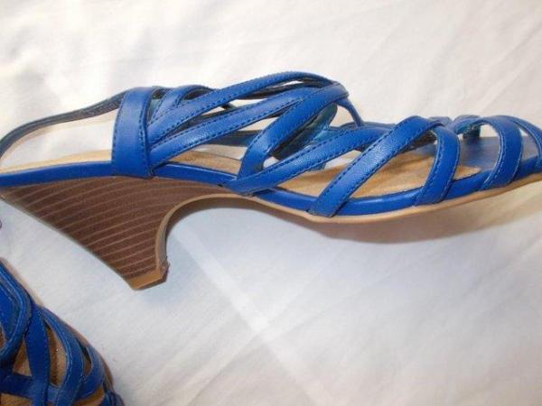 Image 3 of Blue, strappy sandals from New Look
