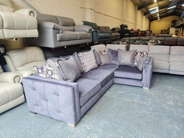Image 9 of Titan corner sofa in Festival Steel/Grey Mix fabric