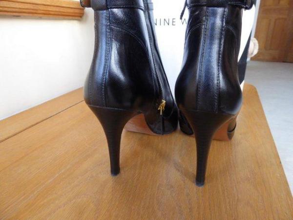 Image 3 of Black Leather Nine West Ankle Boots Size 7