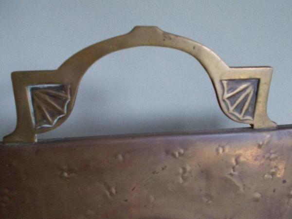 Image 3 of Art Nouveau Copper & Brass fire screen, nice patina (B)