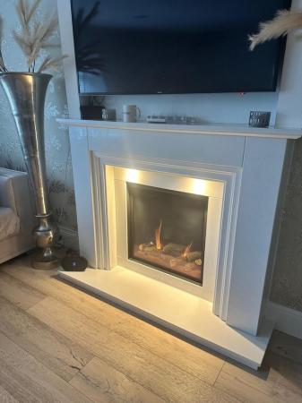 Image 3 of White marble fire surround