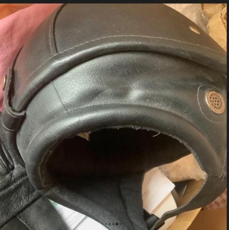 Image 3 of Bobber open face leather helmet size M