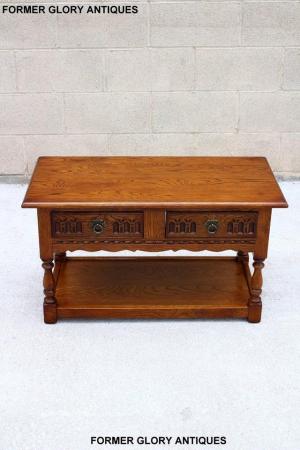 Image 19 of OLD CHARM LIGHT OAK TWO DRAWER OCCASIONAL COFFEE TABLE STAND