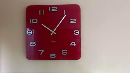Preview of the first image of Beautiful Red Glass Kitchen Clock.
