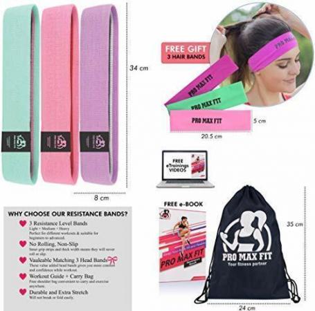 Image 2 of ProMaxFit High Quality Stretch Fabric Resistance Bands