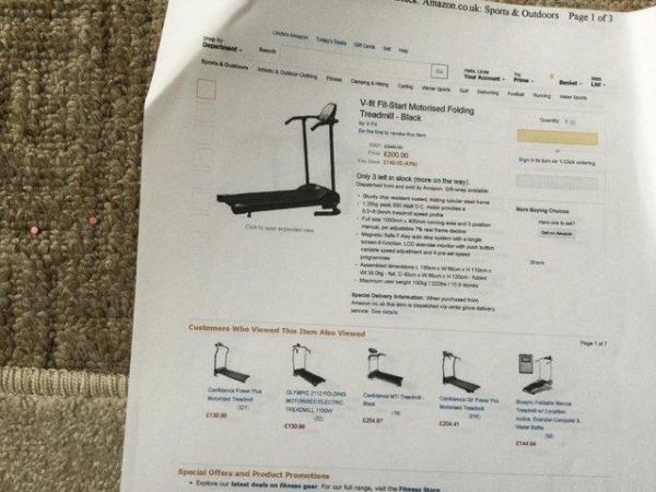 Image 1 of Treadmill.     collapsible.  good condition
