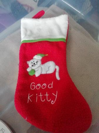 Image 1 of Good Kitty Christmas Stocking for cats