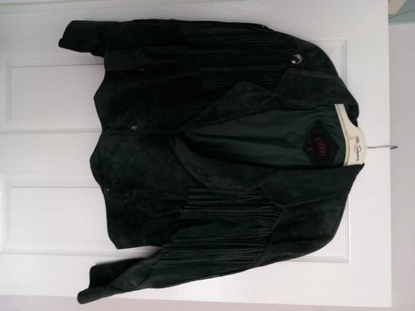 Image 1 of Bottle Green Suede Vintage jacket.