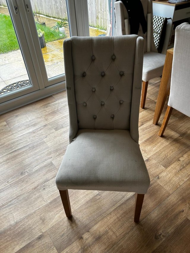 Preview of the first image of 3 chairs. Good condition in need of light clean.