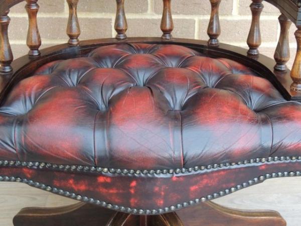 Image 10 of Dark Ox Blood Fully Buttoned Captains Chair (UK Delivery)